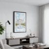 01 - Framed Taj Mahal Watercolor Canvas Print - Contemporary Living Room.jpg