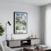 01 - Framed Tegallalang Rice Terrace Ubud Bali Watercolor Canvas Print - Contemporary Living Room.jpg