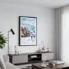 01 - Framed Telluride Colorado Watercolor Canvas Print - Contemporary Living Room.jpg
