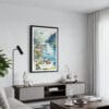 01 - Framed The Fjords Watercolor Canvas Print - Contemporary Living Room.jpg