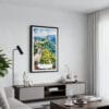01 - Framed The Great Wall of China Watercolor Canvas Print - Contemporary Living Room.jpg