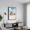 01 - Framed The Pyramids of Giza Watercolor Canvas Print - Contemporary Living Room.jpg