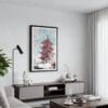 01 - Framed Tokyo Sakura - Watercolor Canvas Print - Contemporary Living Room.jpg