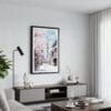 01 - Framed Tokyo Skytree Watercolor Canvas Print - Contemporary Living Room.jpg