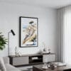 01 - Framed Torrey Pines San Diego Watercolor Canvas Print - Contemporary Living Room.jpg