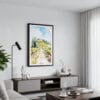 01 - Framed Tuscany Italy Watercolor Canvas Print - Contemporary Living Room.jpg
