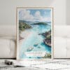 01 - Framed Virgin Islands National Park Watercolor Wall Art leaning against couch - Portrait.jpg