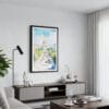 01 - Framed Washington DC Watercolor Canvas Print - Contemporary Living Room.jpg