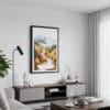 01 - Framed White Mountains New Hampshire Watercolor Canvas Print - Contemporary Living Room.jpg