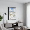 01 - Framed White Sands National Park Watercolor Canvas Print - Contemporary Living Room.jpg