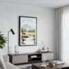 01 - Framed Yellowstone Bison - Watercolor Canvas Print - Contemporary Living Room.jpg
