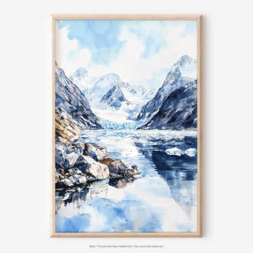 01 - Glacier Bay National Park Watercolor Art - Digital Downloads - Main.jpg