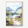 01 - Glacier National Park Watercolor Art - Digital Downloads - Main.jpg