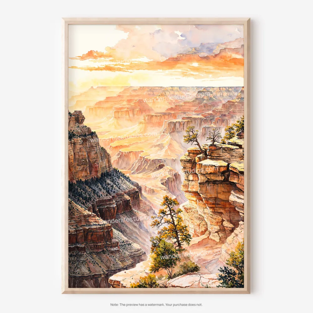 01 - Grand Canyon Watercolor Art - Digital Downloads - Main.jpg
