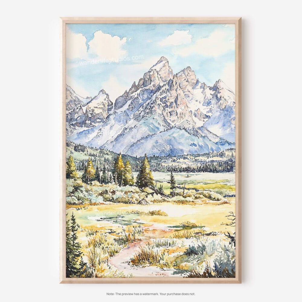 01 - Grand Teton Watercolor Art - Digital Downloads - Main.jpg