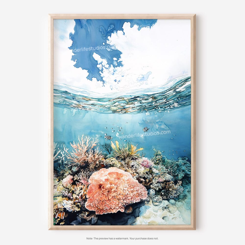 01 - Great Barrier Reef Watercolor Art - Digital Downloads - Main.jpg