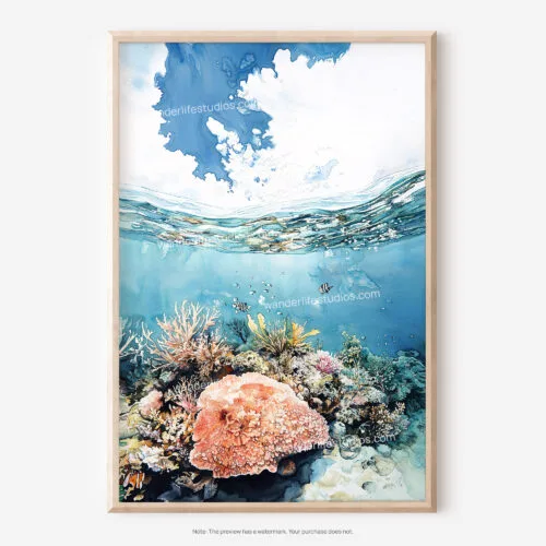 01 - Great Barrier Reef Watercolor Art - Digital Downloads - Main.jpg
