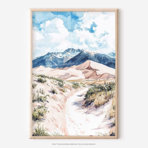 01 - Great Sand Dunes Watercolor Art - Digital Downloads - Main.jpg