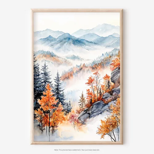 01 - Great Smoky Mountains Watercolor Art - Digital Downloads - Main.jpg