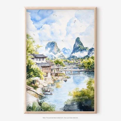 01 - Guilin China Watercolor Art - Digital Downloads - Main.jpg