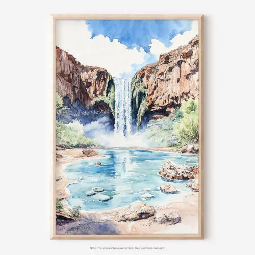 01 - Havasu Falls Watercolor Art - Digital Downloads - Main.jpg