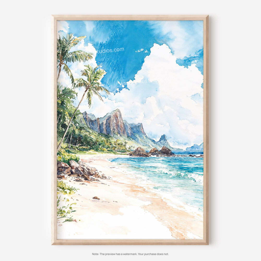 01 - Hawaii - Kauai Watercolor Art - Digital Downloads - Main.jpg