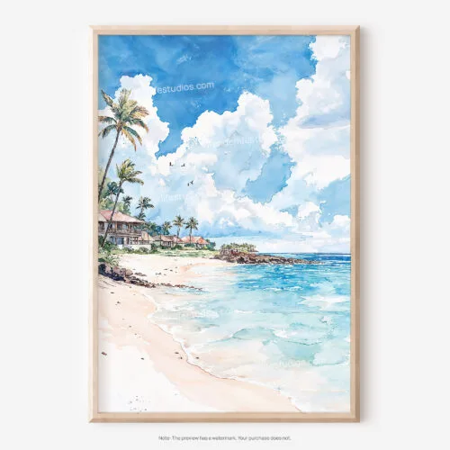 01 - Hawaii - Maui Watercolor Art - Digital Downloads - Main.jpg