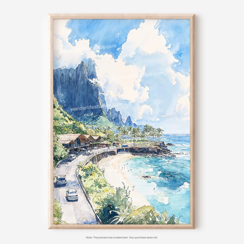 01 - Hawaii - Napali Watercolor Art - Digital Downloads - Main.jpg