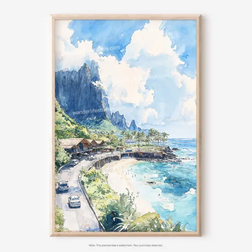 01 - Hawaii - Napali Watercolor Art - Digital Downloads - Main.jpg
