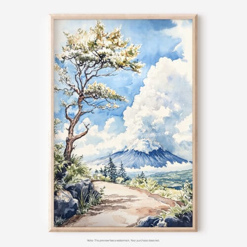 01 - Hawaii Volcanoes National Park Watercolor Art - Digital Downloads - Main.jpg
