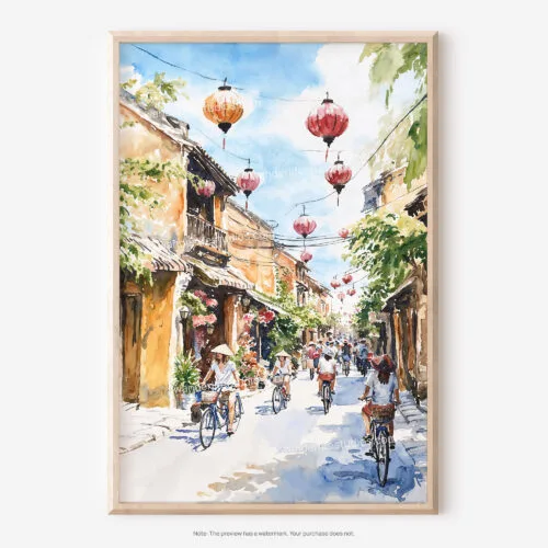 01 - Hoi An Vietnam Watercolor Art - Digital Downloads - Main.jpg