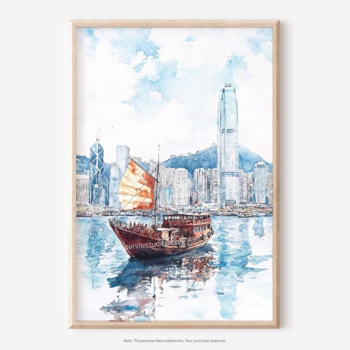 01 - Hong Kong Watercolor Art - Digital Downloads - Main.jpg