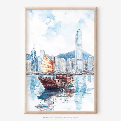 01 - Hong Kong Watercolor Art - Digital Downloads - Main.jpg