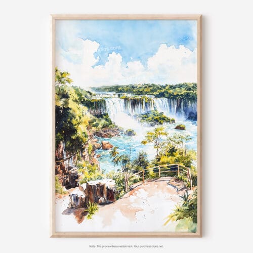 01 - Iguazu Falls Watercolor Art - Digital Downloads - Main.jpg