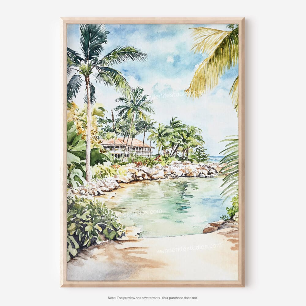 01 - Jamaica Caribbean Island Watercolor Art - Digital Downloads - Main.jpg