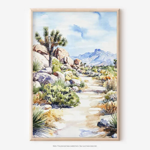 01 - Joshua Tree Watercolor Art - Digital Downloads - Main.jpg