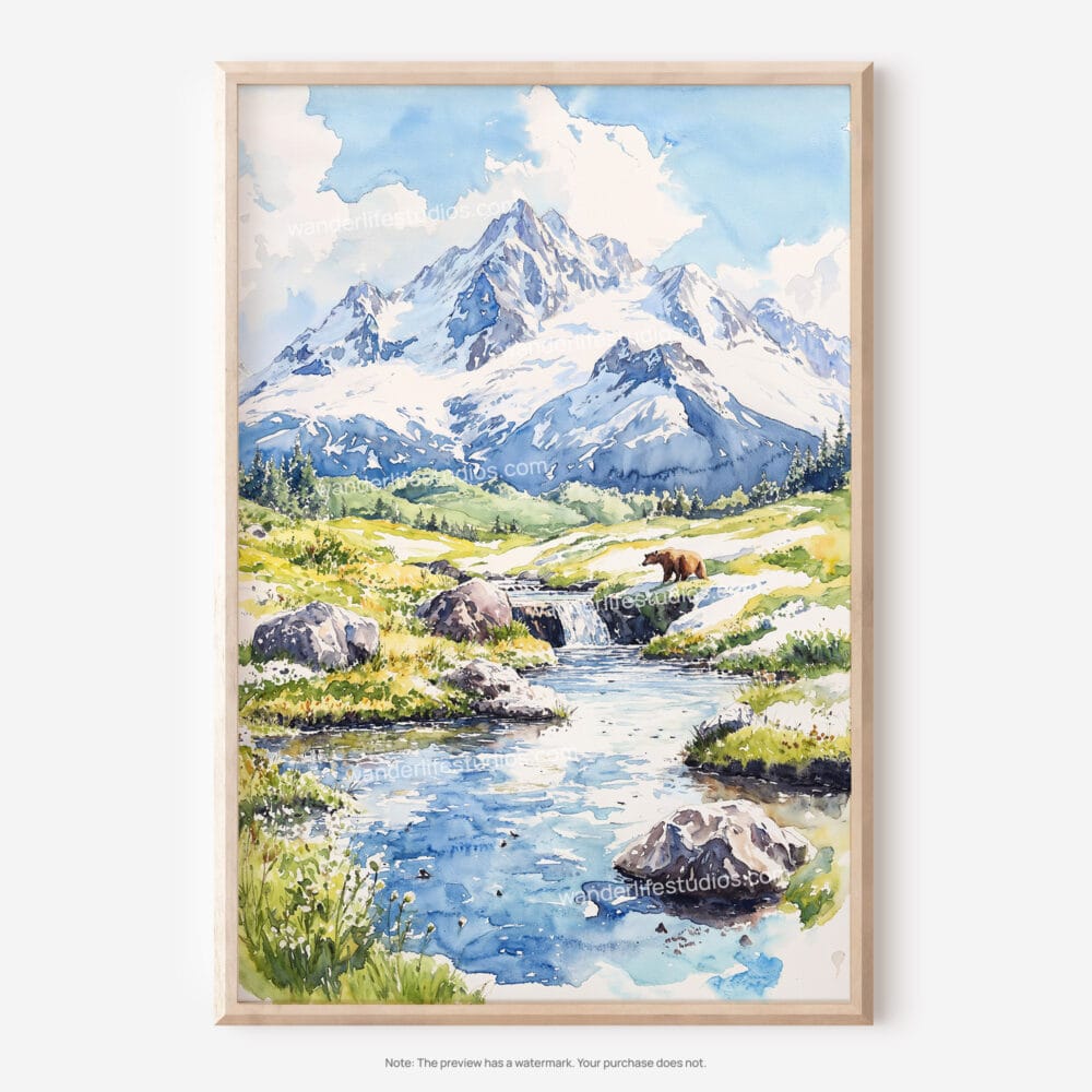 01 - Katmai National Park Watercolor Art - Digital Downloads - Main.jpg