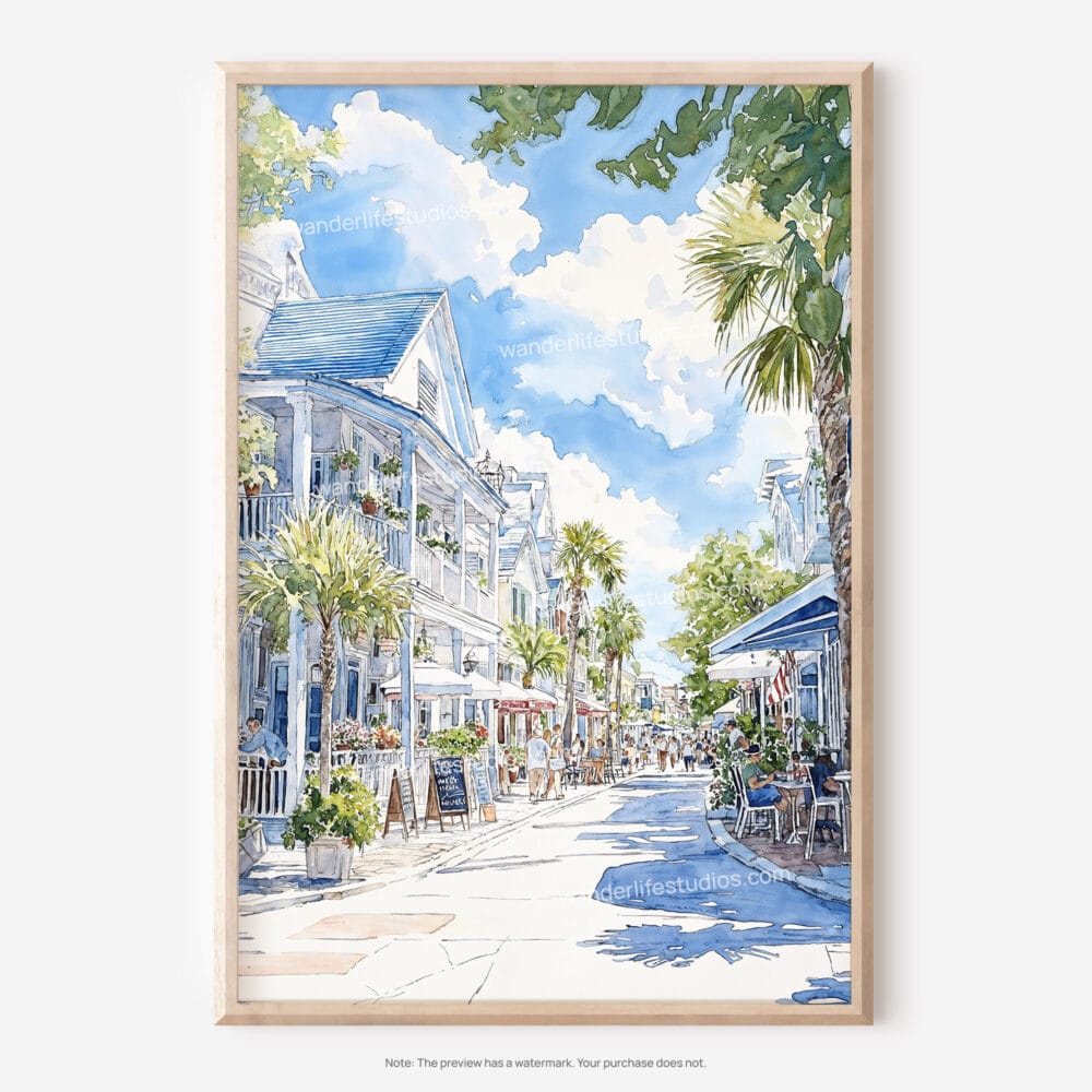 01 - Key West Florida Watercolor Art - Digital Downloads - Main.jpg
