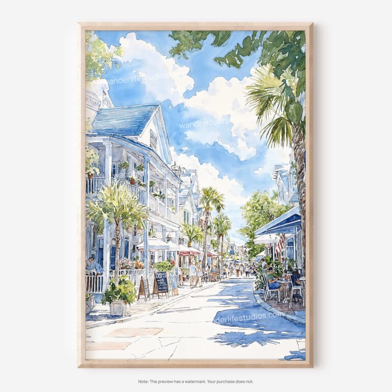 01 - Key West Florida Watercolor Art - Digital Downloads - Main.jpg