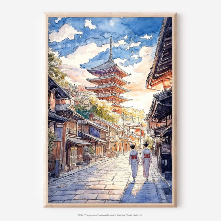 01 - Kyoto Pagoda Watercolor 1 Art - Digital Downloads - Main.jpg