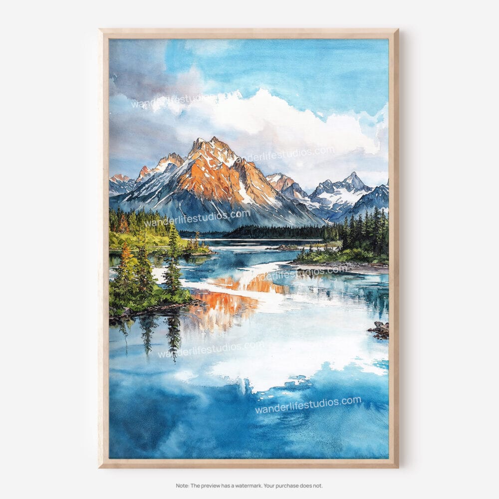 01 - Lake Clark National Park Watercolor Art - Digital Downloads - Main.jpg