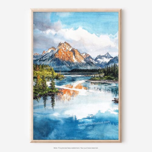 01 - Lake Clark National Park Watercolor Art - Digital Downloads - Main.jpg