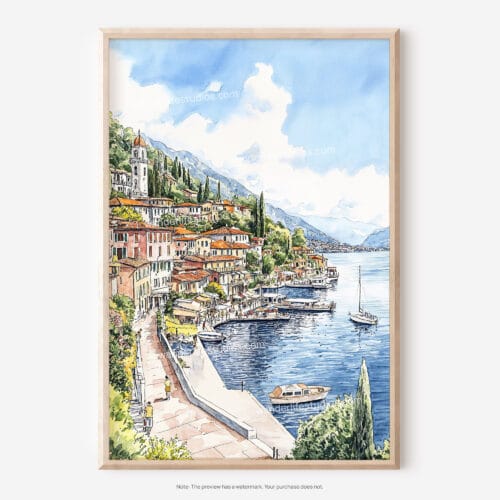 01 - Lake Como Watercolor Art - Digital Downloads - Main.jpg