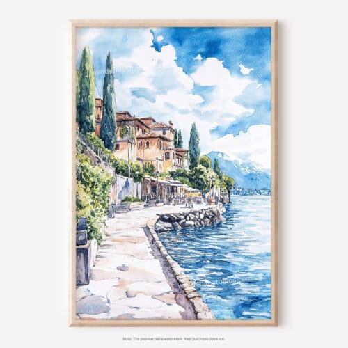 01 - Lake Garda Watercolor Art - Digital Downloads - Main.jpg