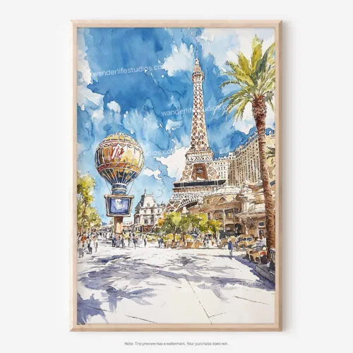 01 - Las Vegas Nevada Watercolor Art - Digital Downloads - Main.jpg