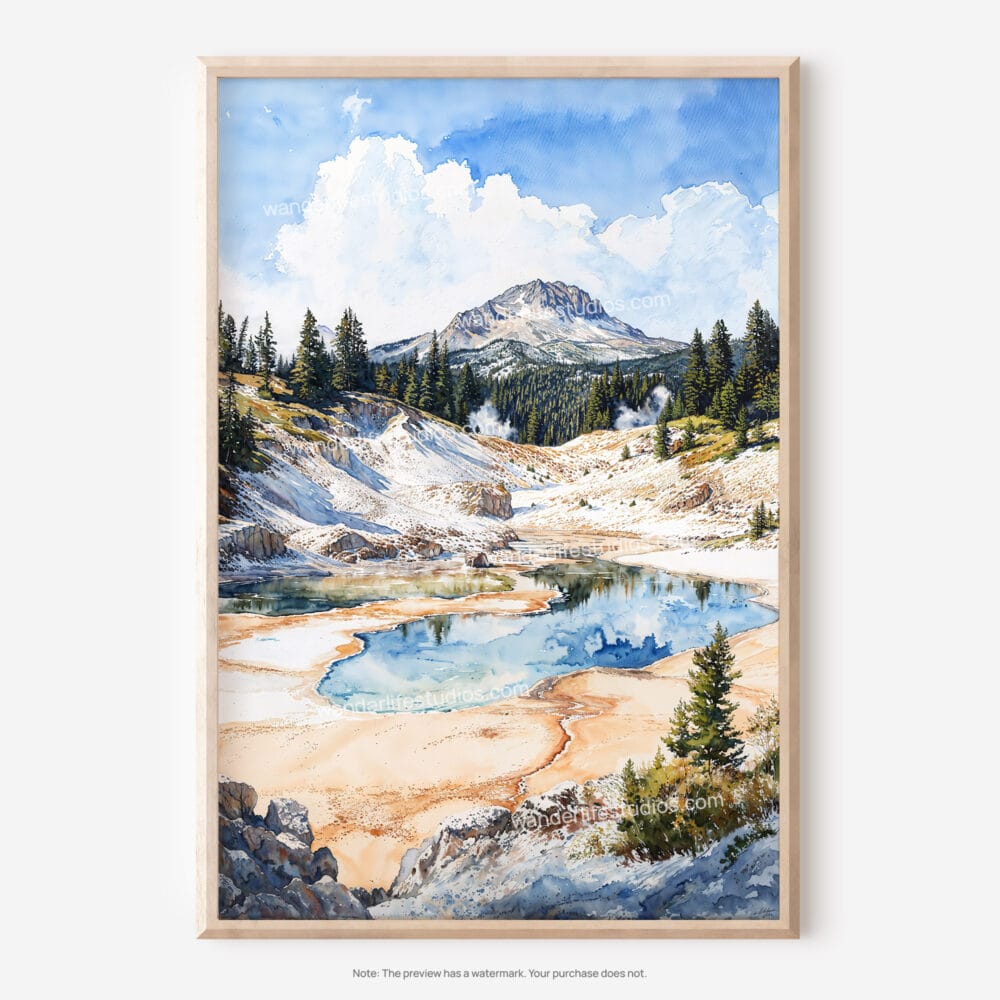 01 - Lassen Volcanic National Park Watercolor Art - Digital Downloads - Main.jpg