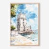 01 - Lisboa Torre de Belém Watercolor Art - Digital Downloads - Main.jpg