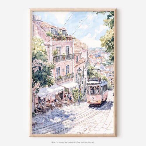 01 - Lisbon 1 Watercolor Art - Digital Downloads - Main.jpg