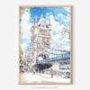 01 - London Tower Bridge Watercolor Art - Digital Downloads - Main.jpg