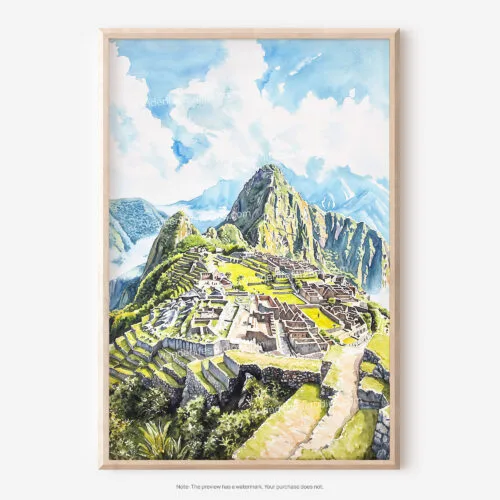 01 - Machu Picchu Watercolor Art - Digital Downloads - Main.jpg
